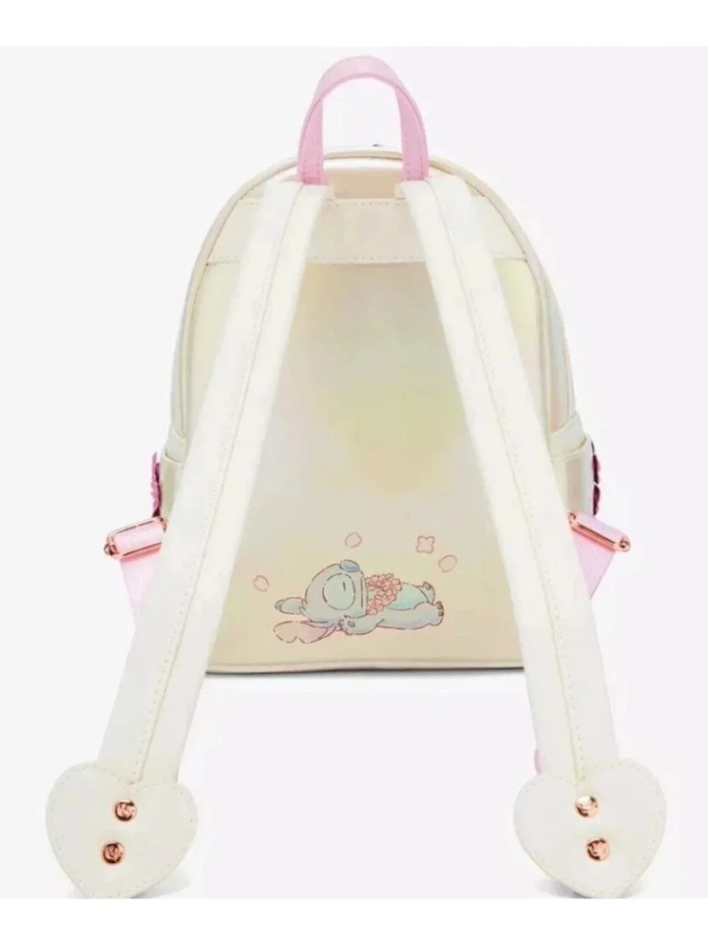 Loungefly Disney Stitch & Angel Pastel Cherry Blossoms Iridescent Backpack NWT